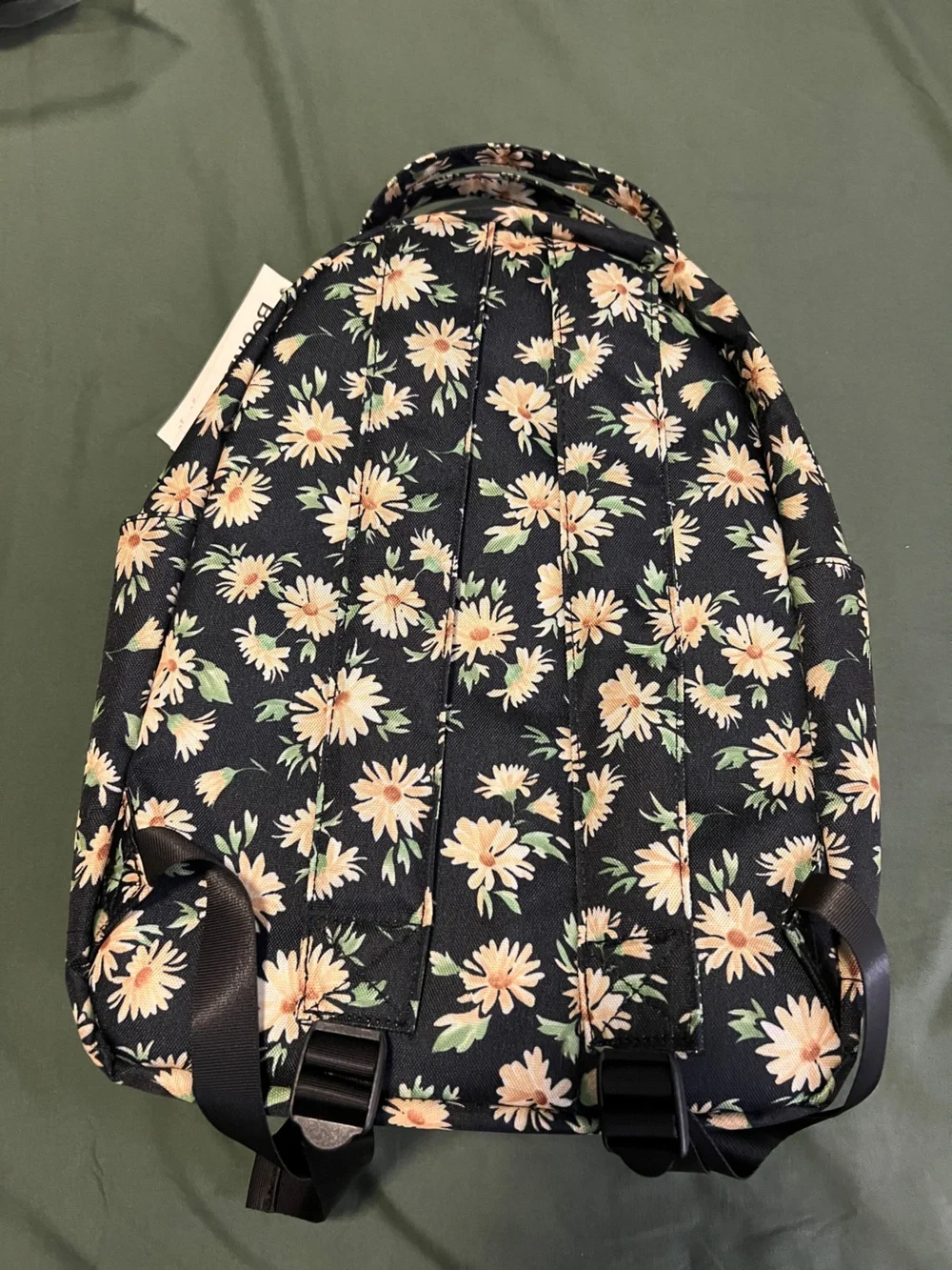 Black Floral lightweight Backpack